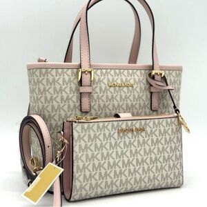 Michael Kors Jet Set Travel Extra-Small Top-Zip Tote Bag & Double Zip Wallet Set